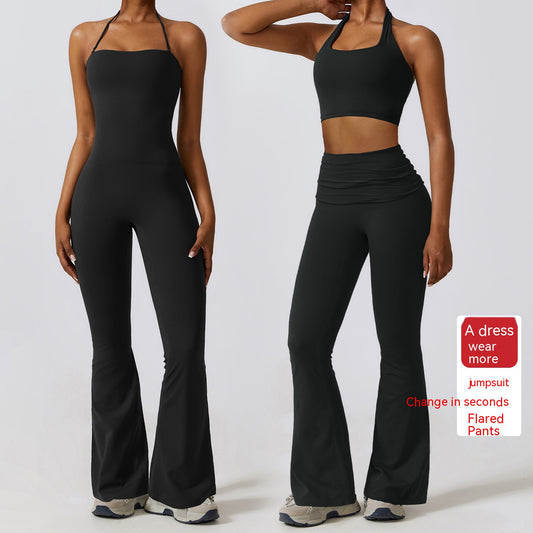 Women's Tight One-piece Casual Waist Bootleg Pants