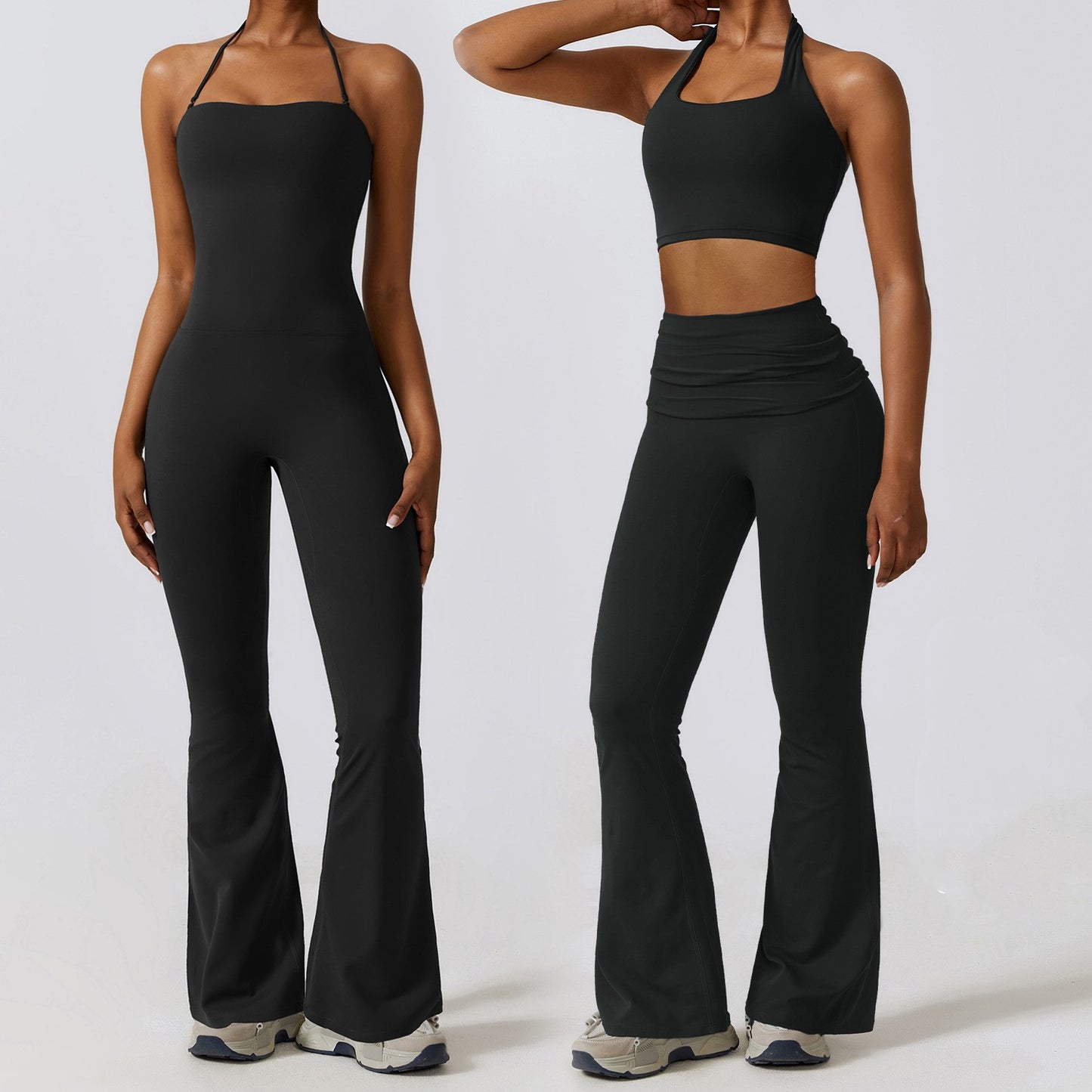 Women's Tight One-piece Casual Waist Bootleg Pants