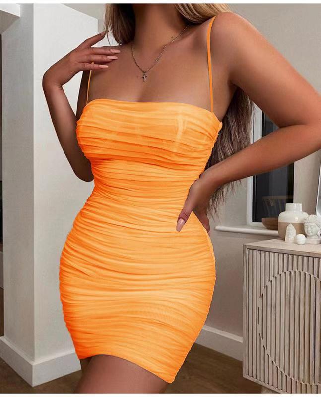 Summer Women Spaghetti Straps Sash Sexy Club Party Dresses